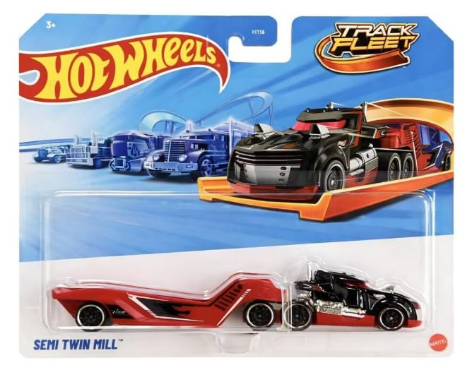 Hot Wheels Track Fleet Semi Twin Mill Truck for Ages 3 Years and Up