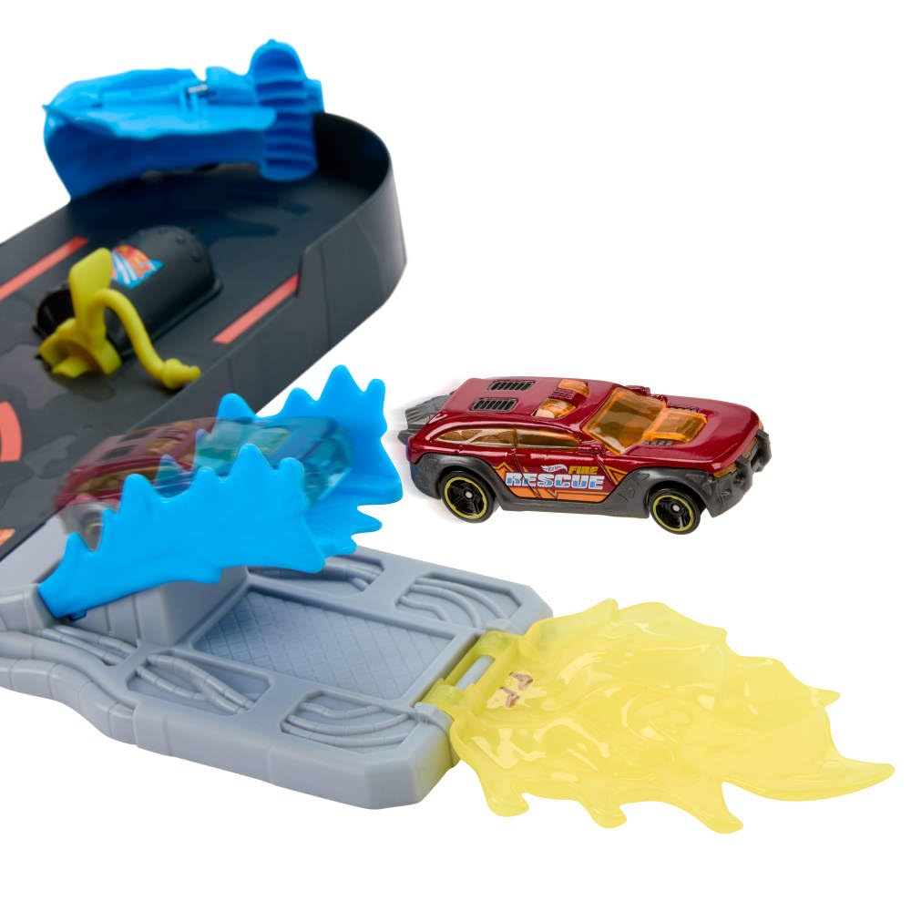 Hot Wheels City Super Fire Station Rescue Track Set with 1:64 Scale Fire Truck for Kids Ages 3 Years & Up