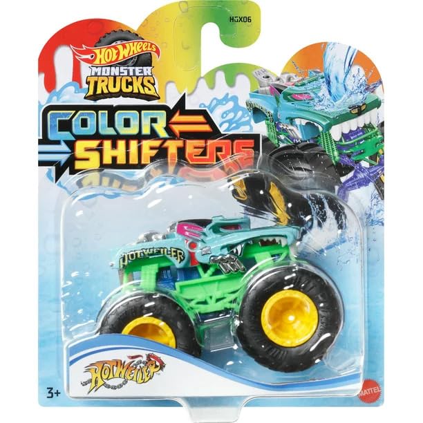 Hot Wheels Color Shifters 1:64 Scale Hot Weiler Monster Truck For Ages 3+ (HMH36)