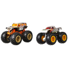 Hot Wheels Monster Trucks 1:64 Scale Demo Doubles 2 Pack Collection, HW Safari Vs Wild Streak