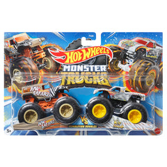Hot Wheels Monster Trucks 1:64 Scale Demo Doubles 2 Pack Collection, HW Safari Vs Wild Streak