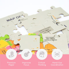 Mittimate Map of India Jigsaw Puzzle – 36-Piece Cardboard Puzzle for Kids (Ages 4-6) | Fun, Learning & Perfect Birthday Gift