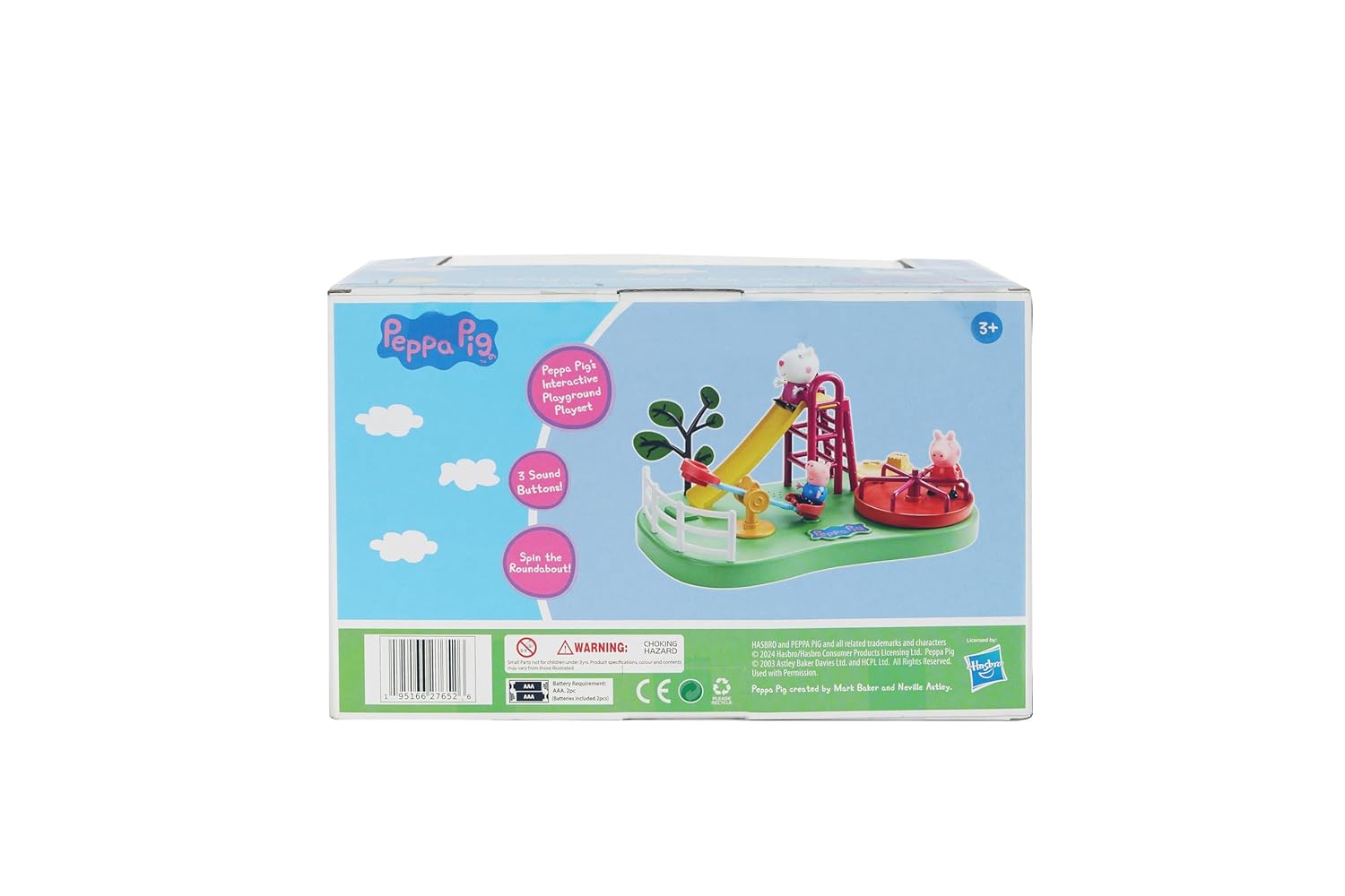 Peppa Pig Peppa's Playground Playset with Sound Effects, Includes 3 Figures, Preschool Toy for Girls & Boys 3 Years and Up, Birthday Toys for Kids