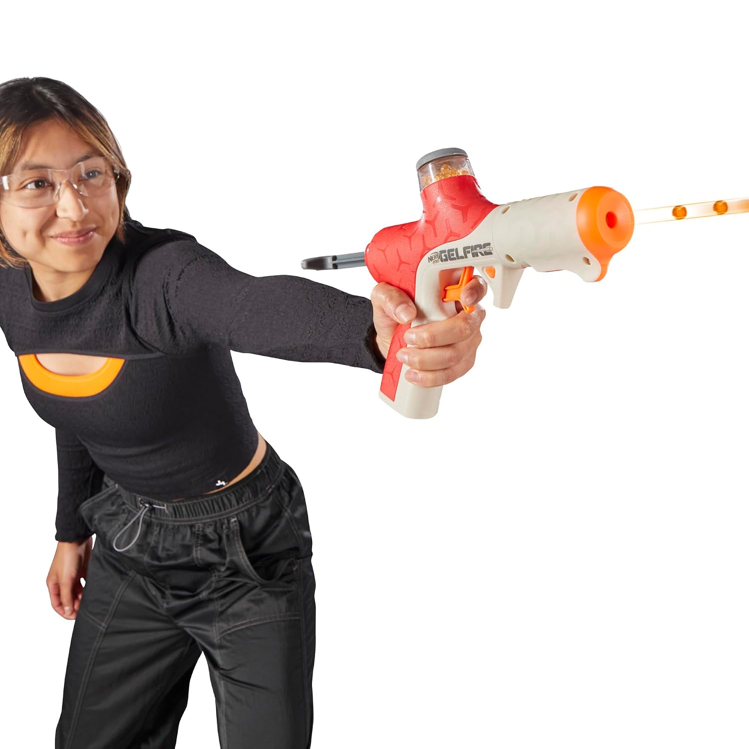 Nerf Pro Gelfire Twist Shot Blaster with 5,000 Gelfire Rounds, T-Pull Priming, Integrated 80 Round Hopper, Eyewear, Ages 14+