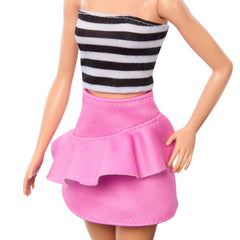 Barbie Fashionistas 65th Anniversary Doll #213 with Blonde Hair Wears Striped Top, Pink Skirt & Sunglasses for Ages 3 Years & Up