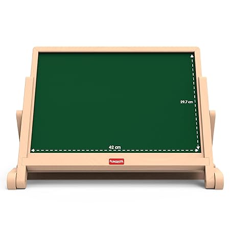 Funskool Giggles Draw N Write Desktop Slate, 4 in 1 Double Sided Board - Chalk Board & Dry Erase/Magnetic Board, Adjustable Angles, Magnetic Letters and Numbers, 3 Years