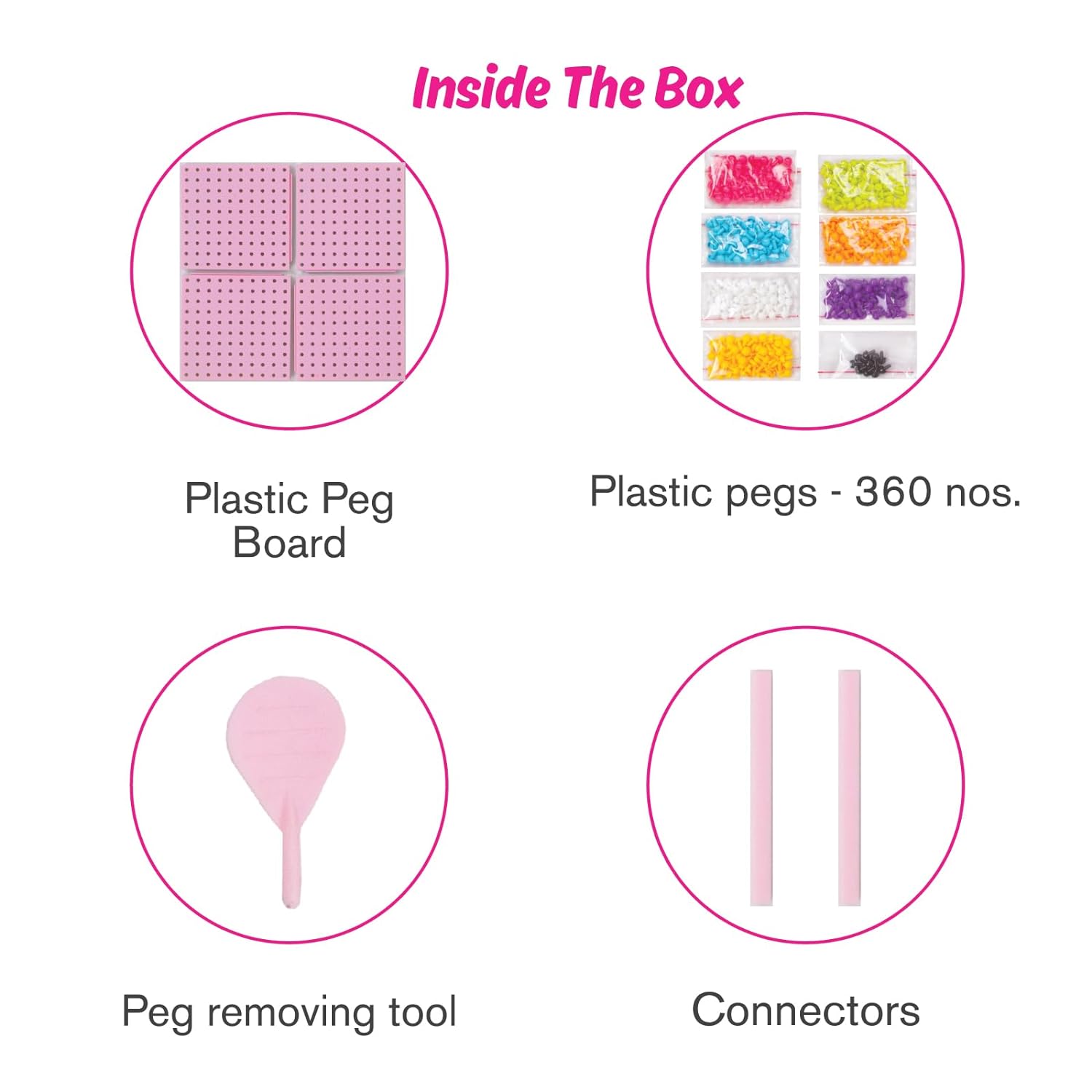 Funskool Peg Pixels-Unicorn,Educational,360 Pegs in 8 Colours,Puzzle with 5 Designs DIY,for 5 Year Old Kids and Above