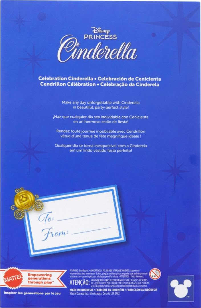 Disney Princess Cinderella Birthday Collectible Fashion Doll, Inspired by Disney Movie Special Occasion Gifts for Kids & Collectors