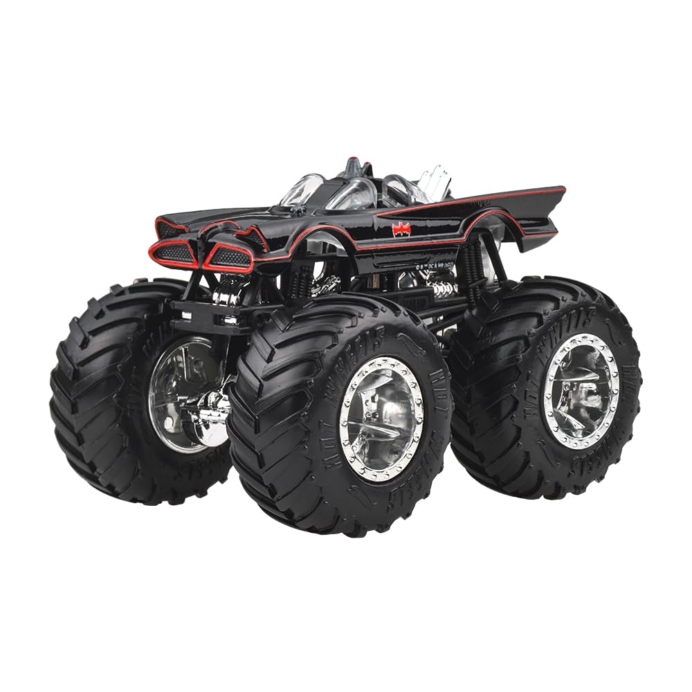 Hot Wheels Monster Trucks 1:64 Scale Demolition Doubles 2 Pack Collection, DC Batman Vs Batman Classic TV Series