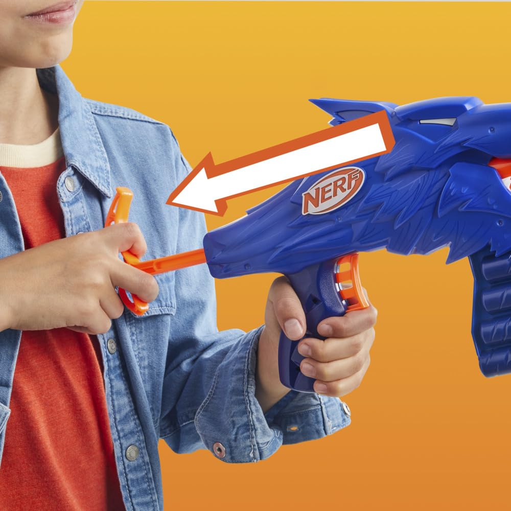 Nerf Wild Wolfpack - 2 Easy Play Blasters With Wolf Designs, 20 Elite Darts, Wolf Toys For 6 Year Old Boys & Girls, Outdoor Toys