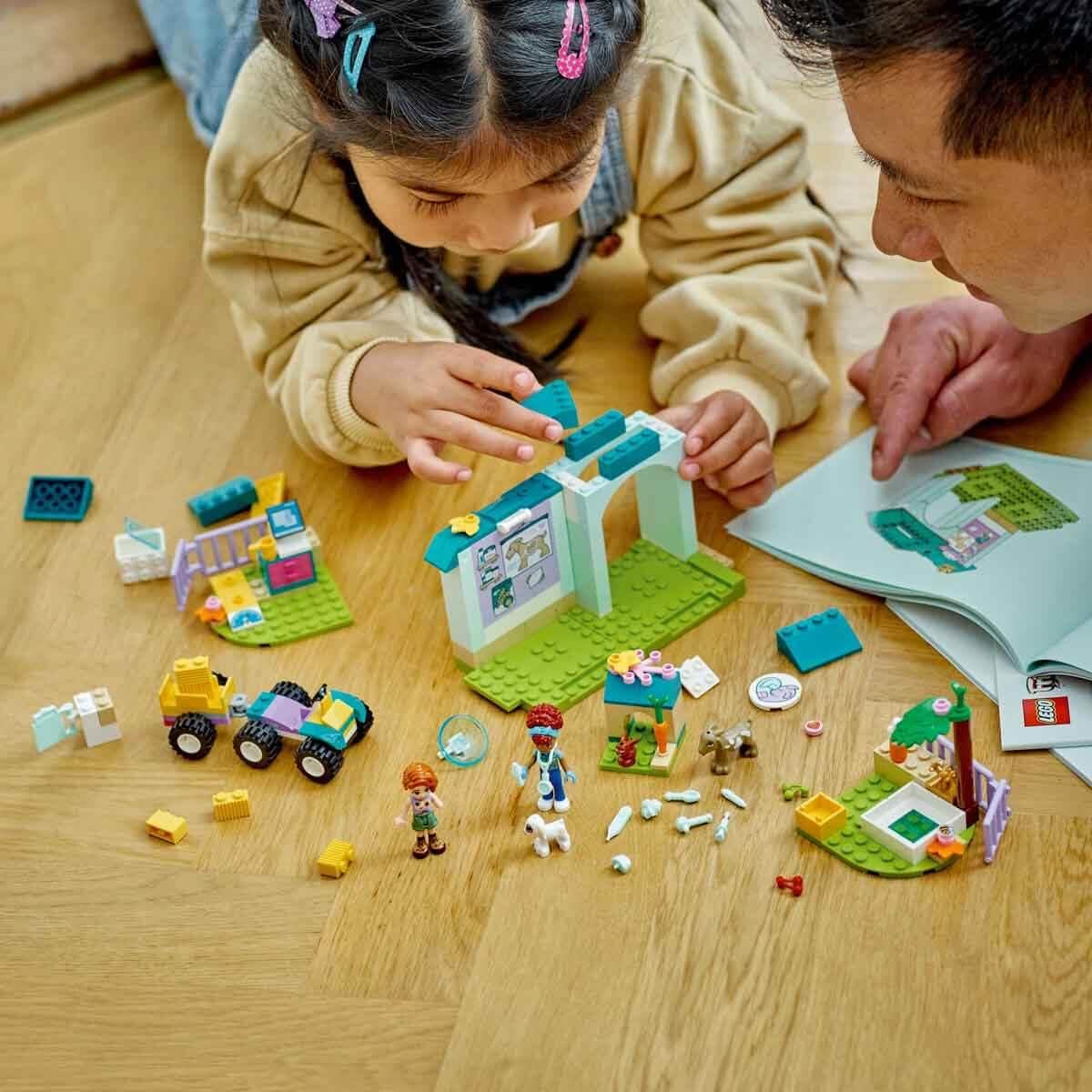 LEGO Friends Farm Animal Vet Clinic Toy Veterinary Care Building Kit For Ages 4+