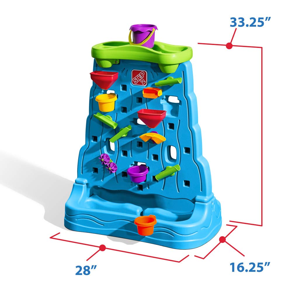 Step 2 Waterfall Discovery Wall | Double-Sided Outdoor Water Play Set with 13-Pc Water Accessory Set