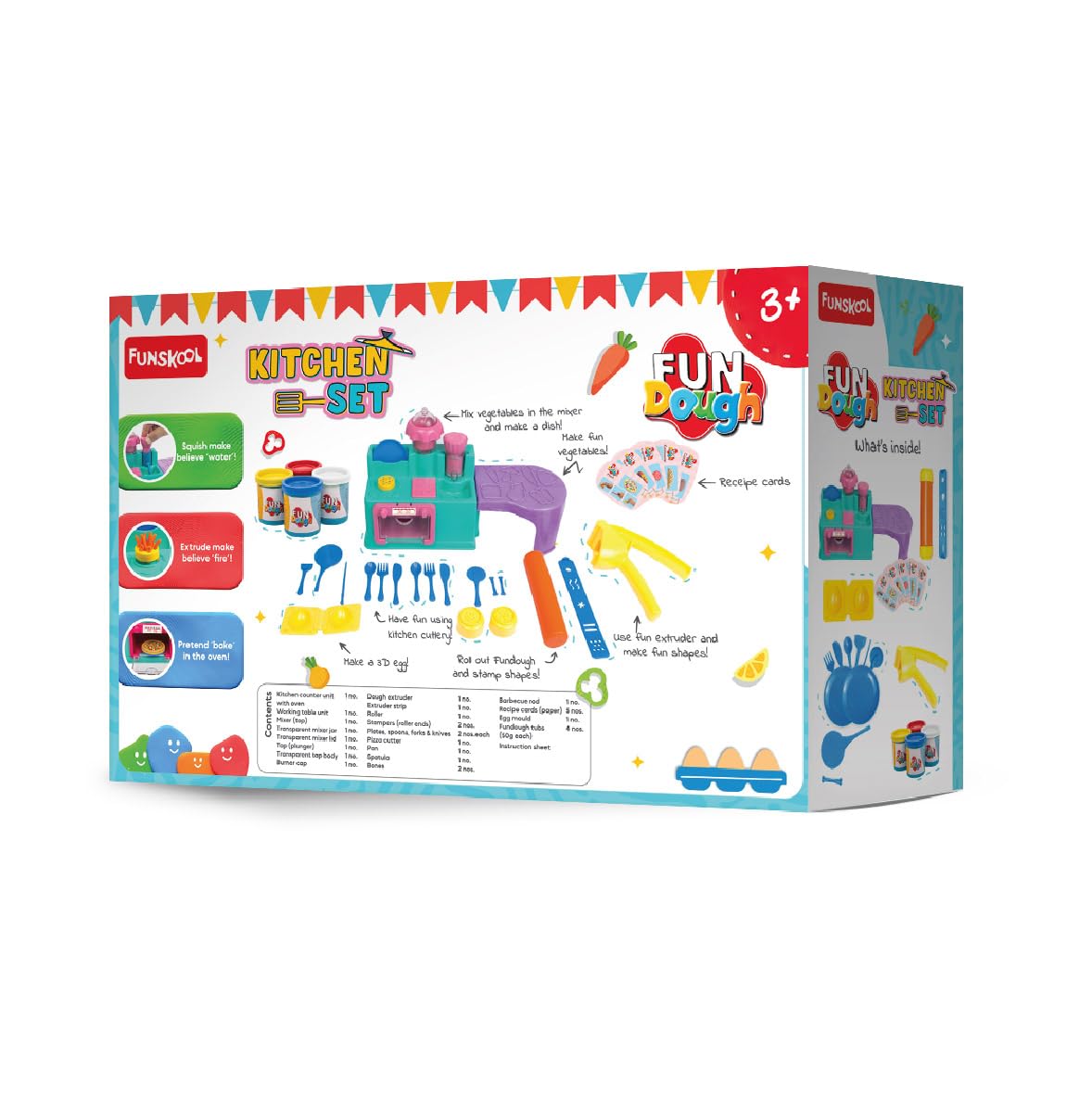 Funskool Fundough Kitchen Set, Cutting and Moulding Playset for 3 Years and above