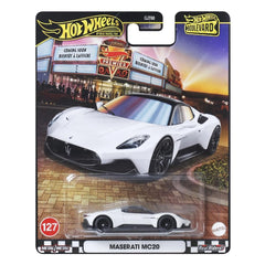 Hot Wheels Premium Boulevard Maserati MC20 1:64 Scale Sports Car with Full Metal Body Construction & Real Riders Tires for Collectors