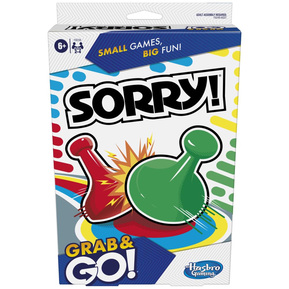 Hasbro Gaming Sorry Grab & Go For Kids Ages 6 And Up