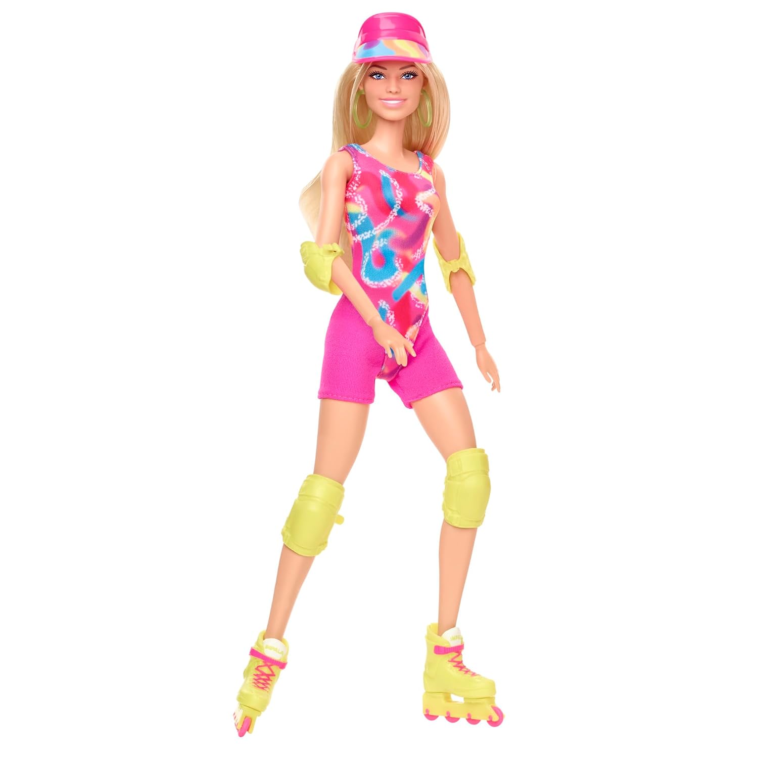 Barbie The Movie Doll Margot Robbie as Collectible Inline Skating Doll Wearing Leotard Biker Shorts and Inline Skates for Ages 3+
