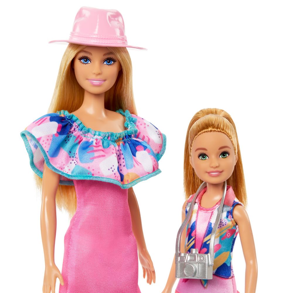 Barbie Stacie Doll Set with Pet Dogs Accessories, Dolls with Blonde Hair Blue Eyes, Summer Clothes