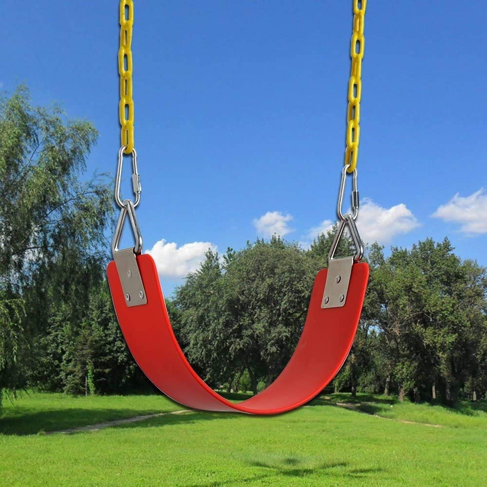 REZNOR Heavy Duty Flexible EVA Swing Seat with Metal Ring for Kids & Adults, 300kg Weight Support, Red