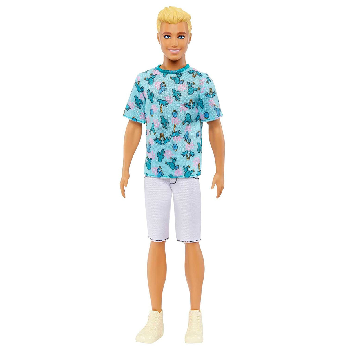 Barbie Ken Fashionistas with Blond Hair Doll Wearing Cactus Tee and White Shorts with Sneakers #211 for Kids Ages 3+
