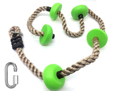 REZNOR 6.5ft Climbing Rope with 5 Plastic Knots Ideal for Tree Houses and Climbing Frames, Parrot Green