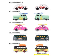 Majorette Volkswagen 5 Pack Set - Metal Toy Car with Freewheel, Suspension & Opening Parts for Kids & Collectors