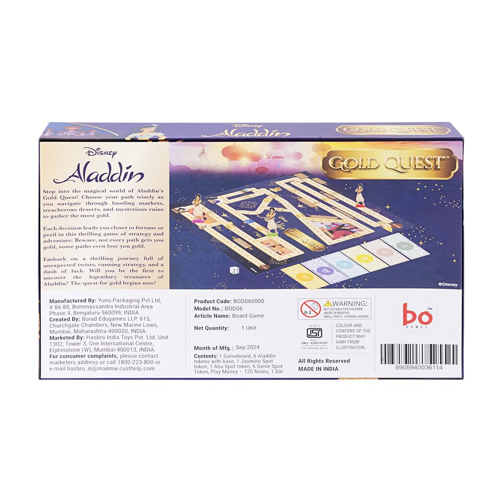 BO Games Gold Quest, Aladdin | Adventure with Disney's Aladdin, Where Treasures Await The Brave. | Ages 6 and Up