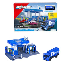 Majorette Petrol Station ARAL Imaginative Role-Play Set Includes 1 Fuel Tanker, Features Fuel Pump & EV Charger, Car wash and Shop Suitable for 1:64 Scale Vehicles for Kids Ages 5 Years & Up