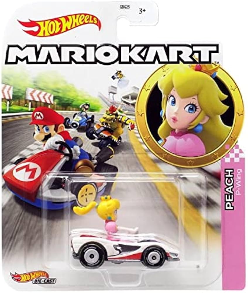 Hot Wheels Circuit Special Mariokart Series Peach P-Wing 1:64 Scale Diecast Vehicle for KIds & Collectors