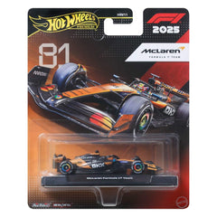 Hot Wheels Race Team McLaren F1 Team (#81) 1:64 Scale Premium Die-Cast Formula 1 Collectible Toy Race Car with Real Riders Tires & Metal/Metal Body & Chassis for Collectors