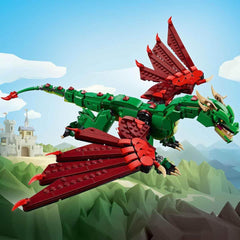 LEGO Creator 3in1 Medieval Dragon Creature Building Kit For Ages 9+