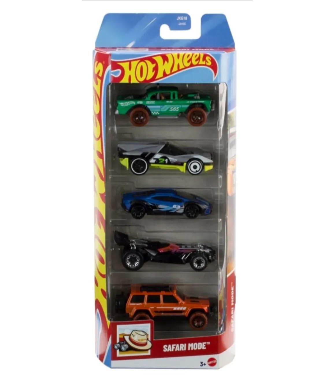 Hot Wheels 5 Car Gift Pack - 2026 Safari Mode Pack Of 5 1:64 Vehichles For Kids & Collectors