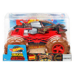 Hot Wheels 1:24 Scale Oversized Monster Truck Scorpedo Die-Cast Toy Truck with Giant Wheels & Cool Designs