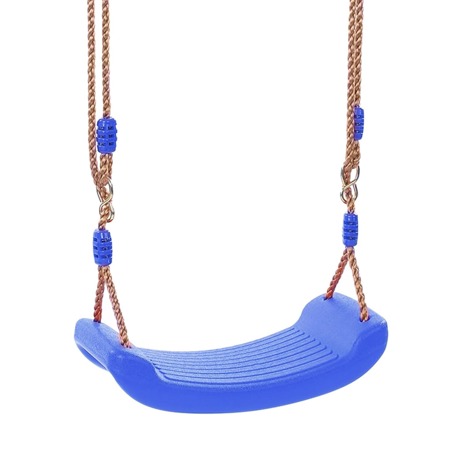REZNOR Plastic Swing Seat with Hight Adjustable Strong Rope Tree Swing For 3-12 Years Kids Children, Blue