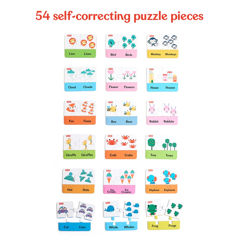 Fisher Price One & Many 54 Pieces Singular & Plural Learning Puzzles For Kids