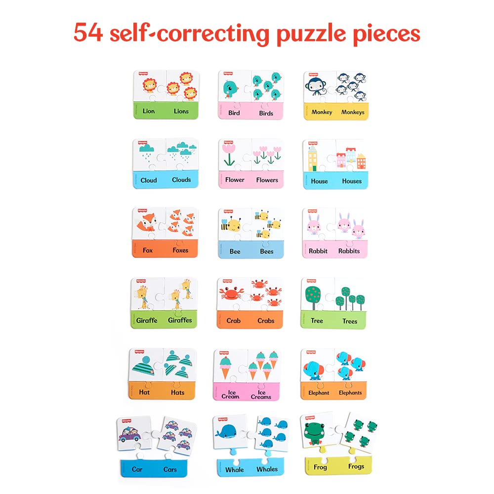 Fisher Price One & Many 54 Pieces Singular & Plural Learning Puzzles For Kids