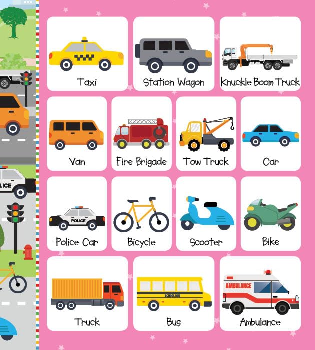 Booktopus Board Book - My First 100 Vehicles - Early Learning Picture Books for for Kids 4+