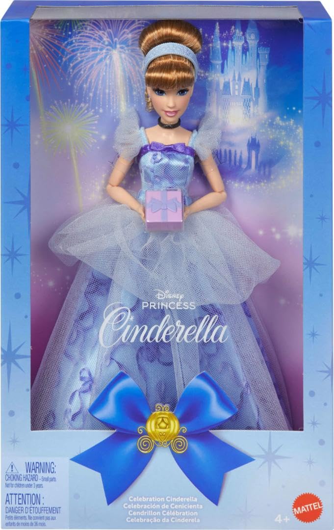 Disney Princess Cinderella Birthday Collectible Fashion Doll, Inspired by Disney Movie Special Occasion Gifts for Kids & Collectors
