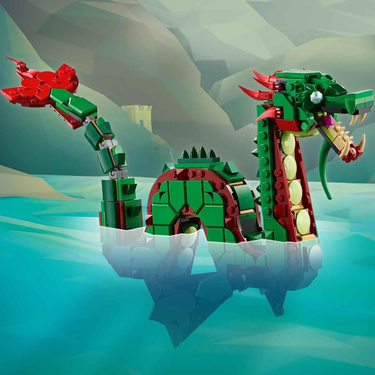 LEGO Creator 3in1 Medieval Dragon Creature Building Kit For Ages 9+