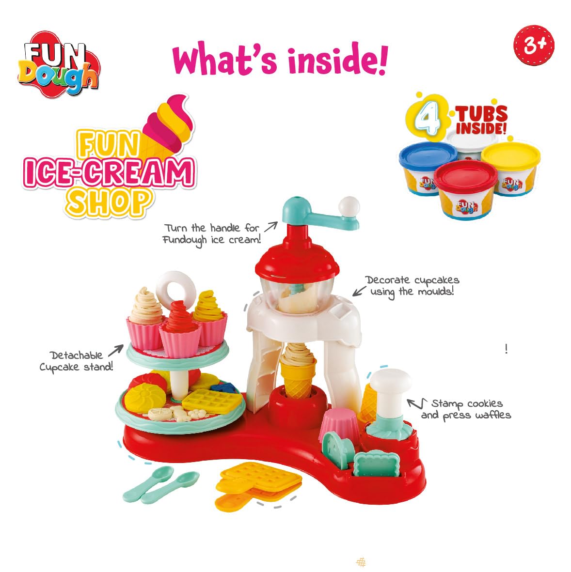 Funskool FunDough Fun Ice-Cream Shop Cutting & Moulding Playset for Ages 3-12 Years