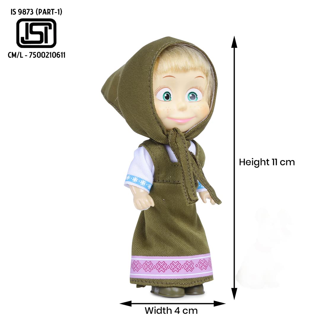 Buy Simba Masha and The Bear 12 Cm Toy Doll With Olive Dress Ideal