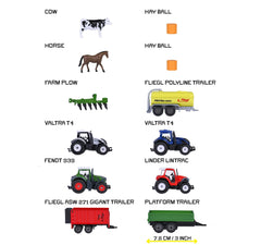 Majorette Farm 5 Pack Set - Metal Tractor Toy with Trailer Accessories & Moving Parts for Kids & Collectors, Styles & Design May Vary - Only 1 Pack Included