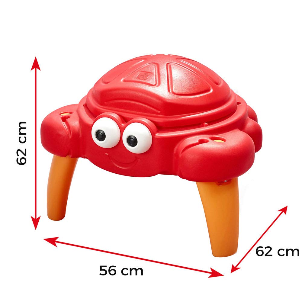 Step2 Crabbie Sand Table for Toddlers - Durable Outdoor Kids Activity Game Sandbox Toys with Lid and Accessory Set