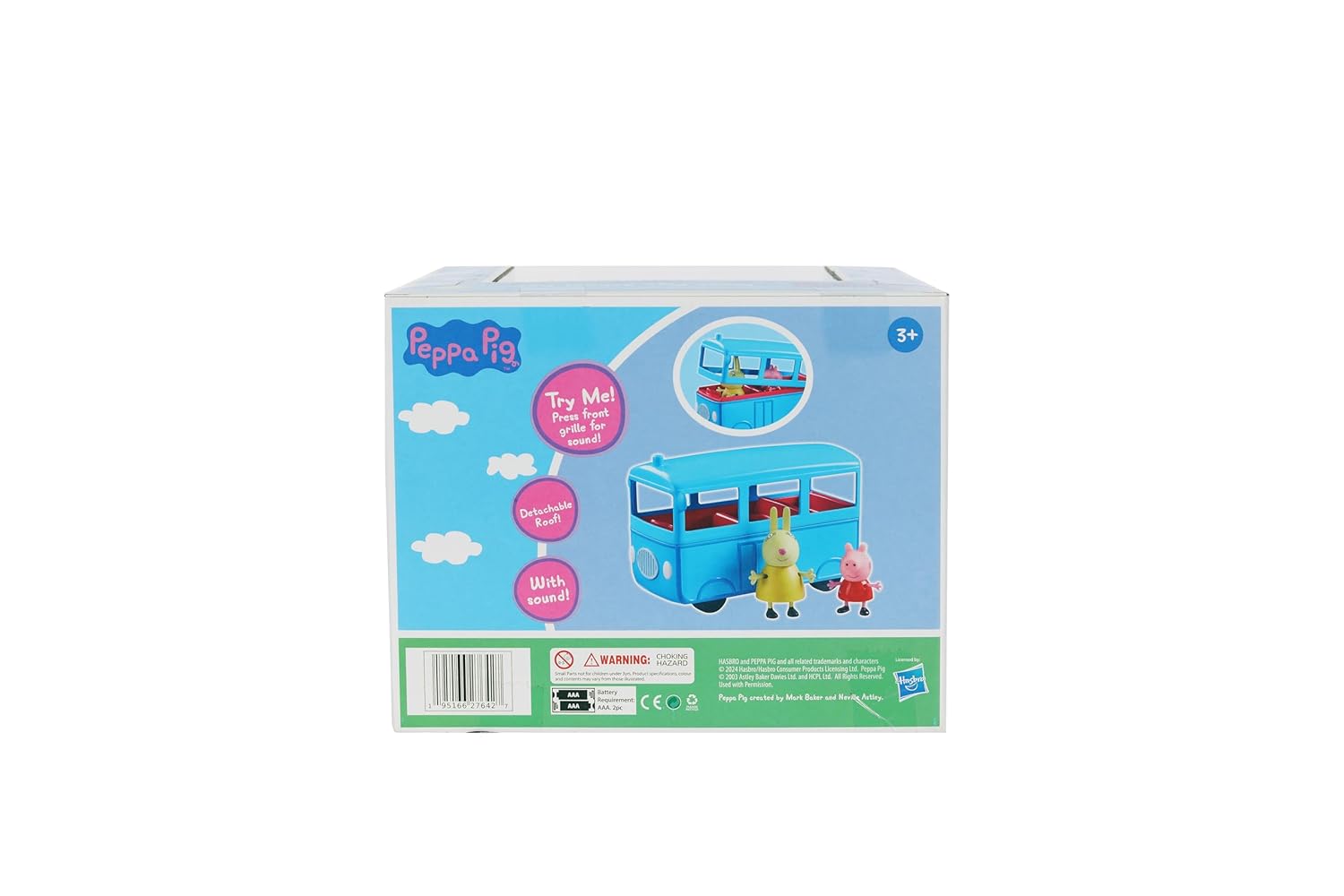 PEPPA PIG Peppa's School Bus with Sound Effects, Includes 2 Figures, Preschool Toys for Girls and Boys 3 Years and Up