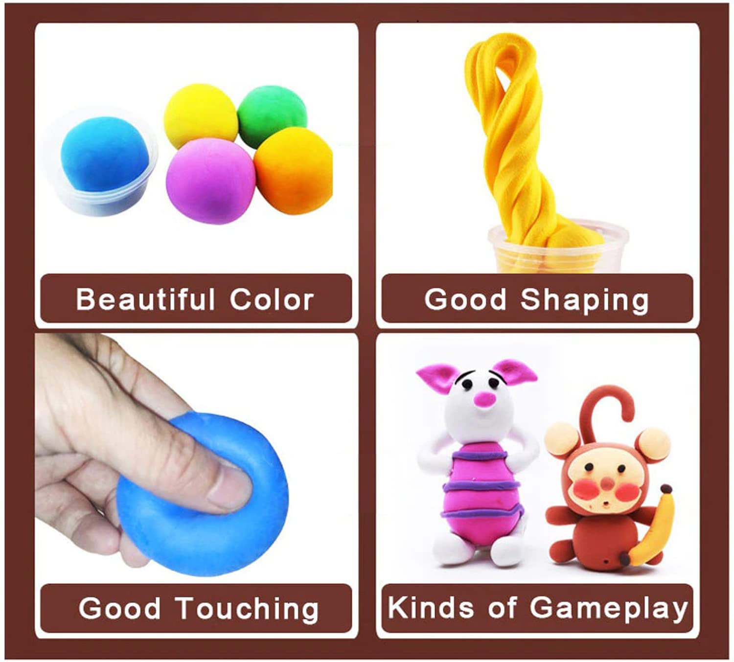 REZNOR Air Dry Magic Clay, Soft & Light DIY Clay with Sculpting Tools, Kids Art Crafts Best Gift, Pack of 24