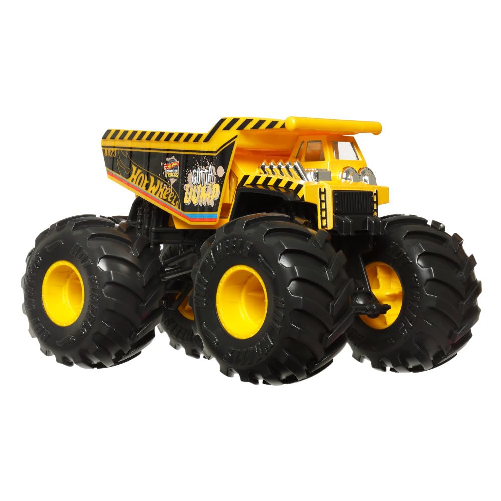 Hot Wheels 1:24 Scale Oversized Monster Truck Gotta Dump Die-Cast Toy Truck with Giant Wheels and Cool Designs