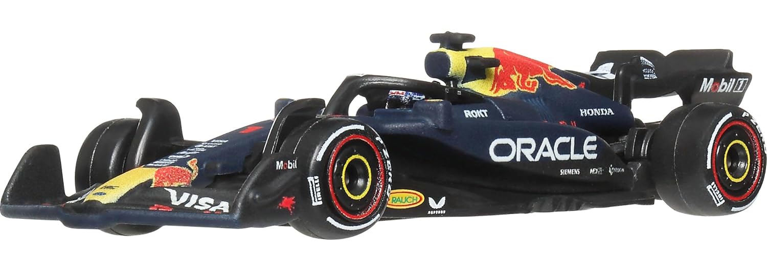 Hot Wheels Premium Formula 1 Toy Car 2-Pack, Set of 2 1:64 Scale Die-Cast Scale Oracle Red Bull Racing Racecars: #1 Max Verstappen & #22 Yuki Tsunoda