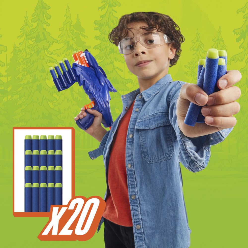 Nerf Wild Wolfpack - 2 Easy Play Blasters With Wolf Designs, 20 Elite Darts, Wolf Toys For 6 Year Old Boys & Girls, Outdoor Toys