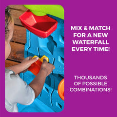Step 2 Waterfall Discovery Wall | Double-Sided Outdoor Water Play Set with 13-Pc Water Accessory Set