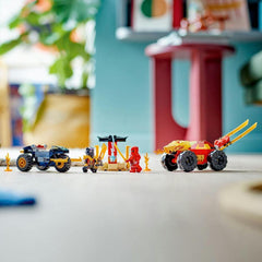 LEGO Ninjago Kai and Ras’s Car and Bike Battle Building Kit for Ages 4+