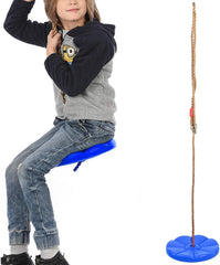 REZNOR Plastic Button Monkey Round Disc Rope Swing for Kids, Blue